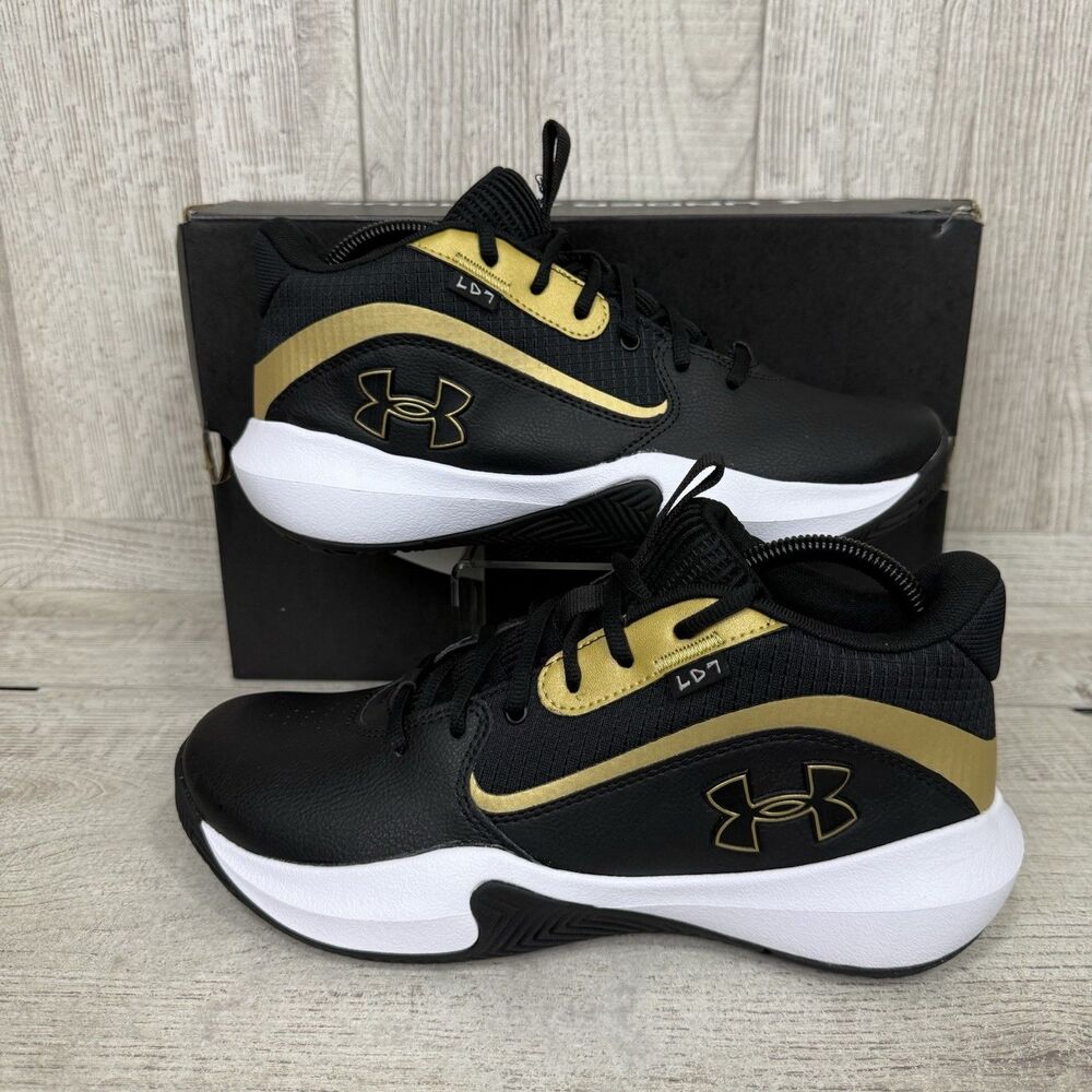 Under Armour Lockdown 7 Basketball Shoes Mens 13 Gold Black 3028512-001 Sneakers